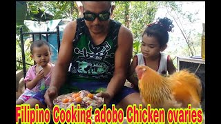 Filipino Cooking adobo chicken ovaries [upl. by Nahtnaoj761]