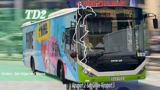 【€15 With Tallinja Card】【Refilm】Malta Bus Route TD2（Ajruport 2San Giljan Ajruport 3）8x speed pov [upl. by Lytton59]