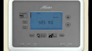 How to Program a Hunter® Five Minute Thermostat Model 44377 [upl. by Redla]