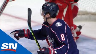 Zach Werenski Sets Blue Jackets Franchise Record With 17th Goal Of Season [upl. by Nnaitsirhc422]