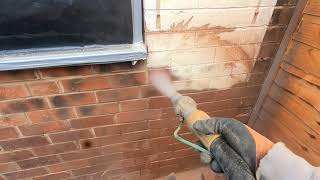 Removing Paint off Brick dustless SandBlasting [upl. by Ahsiek270]