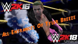 WWE Tyler Breeze Entrance Evolution WWE 2K16  WWE 2K18 [upl. by Nilauqcaj]