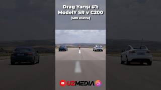 DRAG YARIŞI C200 vs Tesla Model Y SR [upl. by Zetnahs]