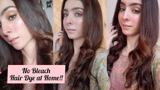 Dark Brown to Ash Blonde Hair Dye at Home  Without BLEACH  Maham Pasha [upl. by Seidnac777]