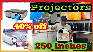 home theater projector 250 inches 40 off discount price [upl. by Notsreik]