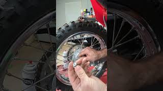 Motorcycle rear drum brake adjustment CRF125 [upl. by Cottrell]