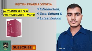 quotBritish Pharmacopoeia Pharmaceutis  Unit  1  D Pharm 1st yearquot [upl. by Tasha]