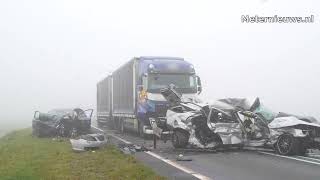 Twee zwaar gewonden op N36 bij Beerzerveld [upl. by Giles488]