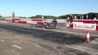 Bike Engined Slingshot Dragster vs Tiger Kit Car at York Raceway [upl. by Roana89]