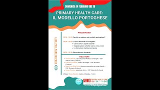 WEBINAR quotPrimary Health Care il modello Portoghesequot [upl. by Volnak]