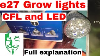 Micro grow lights GUIDE e27 Grow light bulb CFL and LED [upl. by Assenaj]