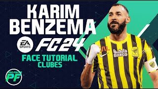 EA FC 24 KARIM BENZEMA FACE Pro Clubs CLUBES PRO Face Creation  CAREER MODE  LOOKALIKE ittihad [upl. by Girand]