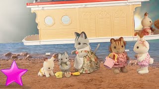 Calico Critters en español quotPlaya barbacoa barcos y tesorosquot Sylvanian Families Juguetes [upl. by Rolanda]