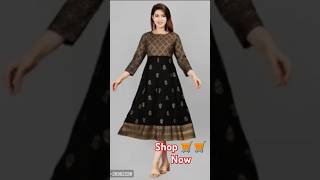 Black Anarkali Kurti Anarkali Kurti Printed Kurti Rayon Kurti Womens [upl. by Ystap877]