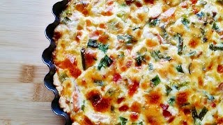 Rezept Quiche mit Frühlingszwiebeln und Lachs  einfach schnell amp lecker  Mürbeteig [upl. by Dorehs]