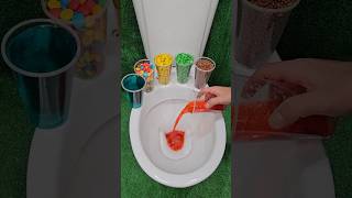 ASMR Various Candy Colors Rainbow Candy in Toilet asmr candy shortsviral [upl. by Hannis]