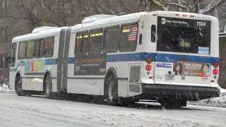 NYCTA  New Flyer D60HF 1104 On The M14A In The Blizzard  Grand amp Essex Street [upl. by Emmuela971]