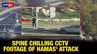 IsraelHamas Conflict Watch Spine Chilling CCTV Footage Of Hamas Strike In Sderot [upl. by Aihtibat]