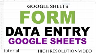 Google Sheets Form for Data Entry  Apps Script [upl. by Zebaj581]