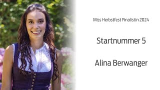 Miss Herbstfest Finalistin 2024 Alina Berwanger Startnummer 5 [upl. by Acinat512]