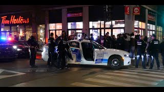 Montreal police Eclipse Group in action in the Plateau Mont Royal borough  20241102 [upl. by Hsac]