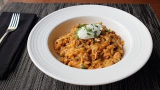 OnePot Chicken amp Sausage Orzo  Fast amp Easy Pasta Recipe [upl. by Kanal437]