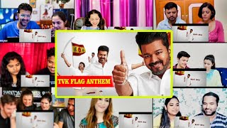 Tvk flag anthem reactions  Tvk flag anthem reaction Mashup  Thalapathy vijay  Thaman  vivek☝️🤜👊🤛 [upl. by Anialam]