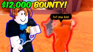 ARRESTING 12000 BOUNTY in Roblox Jailbreak [upl. by Attenra]