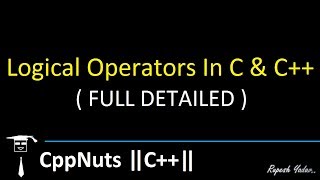 Logical Operators In C And C [upl. by Ydnor249]