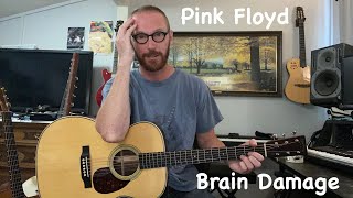 Pink Floyd Friday  Brain Damage Guitar Lesson Fingerstyle  TAB [upl. by Soane]