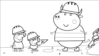 Peppa Pig with George and other Coloring Book Coloring Pages Video For kids [upl. by Netnilc]