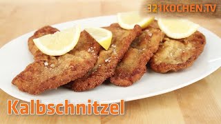 Saftiges Kalbsschnitzel selber machen  Rezept zum Schnitzel richtig klopfen panieren und braten [upl. by Ylrac]