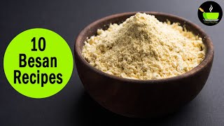 10 Easy Besan Recipes  Gram Flour Recipes  10 dishes you can make with Besan at home  Breakfast [upl. by Cilla]