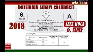 2018 6 SINIF BURSLULUK SINAVI ÇÖZÜMLERİ [upl. by Azilef523]