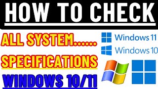 How to check computer specifications in windows 1011  DXDIAG  Method1 [upl. by Laro]