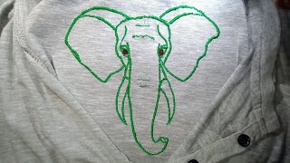 Elefant embroidery design Zig zag sewing machine [upl. by Tsew]