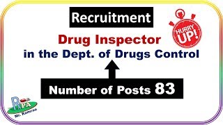 Drug Inspector Recruitment in the Dept of Drugs Control KPSC [upl. by Eta436]