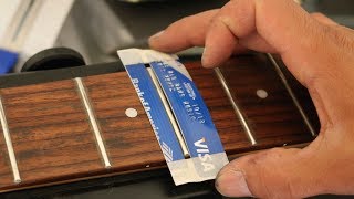 How To Clean your Guitar Frets and Fretboard using a credit card [upl. by Uta]