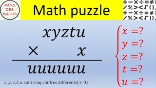 Un exercice darithmétique sous la forme dun casse tête [upl. by Rednazxela72]