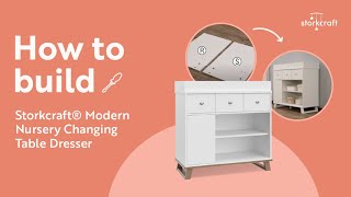 HOW TO BUILD STORKCRAFT MODERN NURSERY CHANGING TABLE DRESSER METAL KNOBS  StepbyStep Assembly [upl. by Anij]