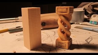 Hollow Spiral Whittlers Puzzle  Fun woodcarving project [upl. by Coleville105]