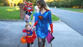 Trick or Treating on Halloween 2017  Family Fun Vlog [upl. by Ratcliff]