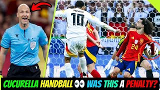 Cucurella HANDBALL 👀 Was this a Penalty  Why Germany didnt get a penalty  EXPLAINED [upl. by Adnavoj345]