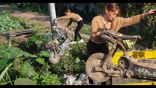 Genius Girl Resurrecting an electric bike abandoned by its owner next to a highvoltage power pole [upl. by Ajile]