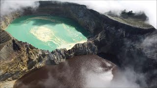 Volcano crater lakes of Mount Kelimutu day 1 [upl. by Nanny]