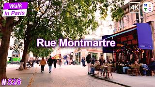 Rue Montmartre  Paris Walking Tour [upl. by Ahsinauq]