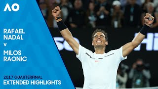 Rafael Nadal v Milios Raonic Extended Highlights  Australian Open 2017 Quarterfinal [upl. by Nwahsyd]