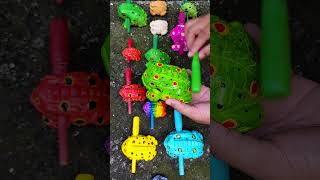 Funny Wooden Frog ASMR  Colorful Frog With Team Sound Nice shorts [upl. by Earehs]