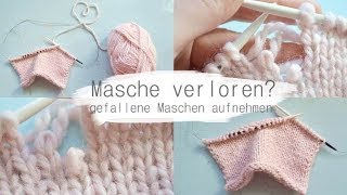 Stricken für Anfänger  Verlorene Maschen aufnehmen Anleitung [upl. by Romano390]