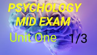 AAU GENERAL PSYCHOLOGY MID EXAM FROM CHAPTER ONE  Psychology mid exam with ANSWER PART ONE1 [upl. by Ennaid]